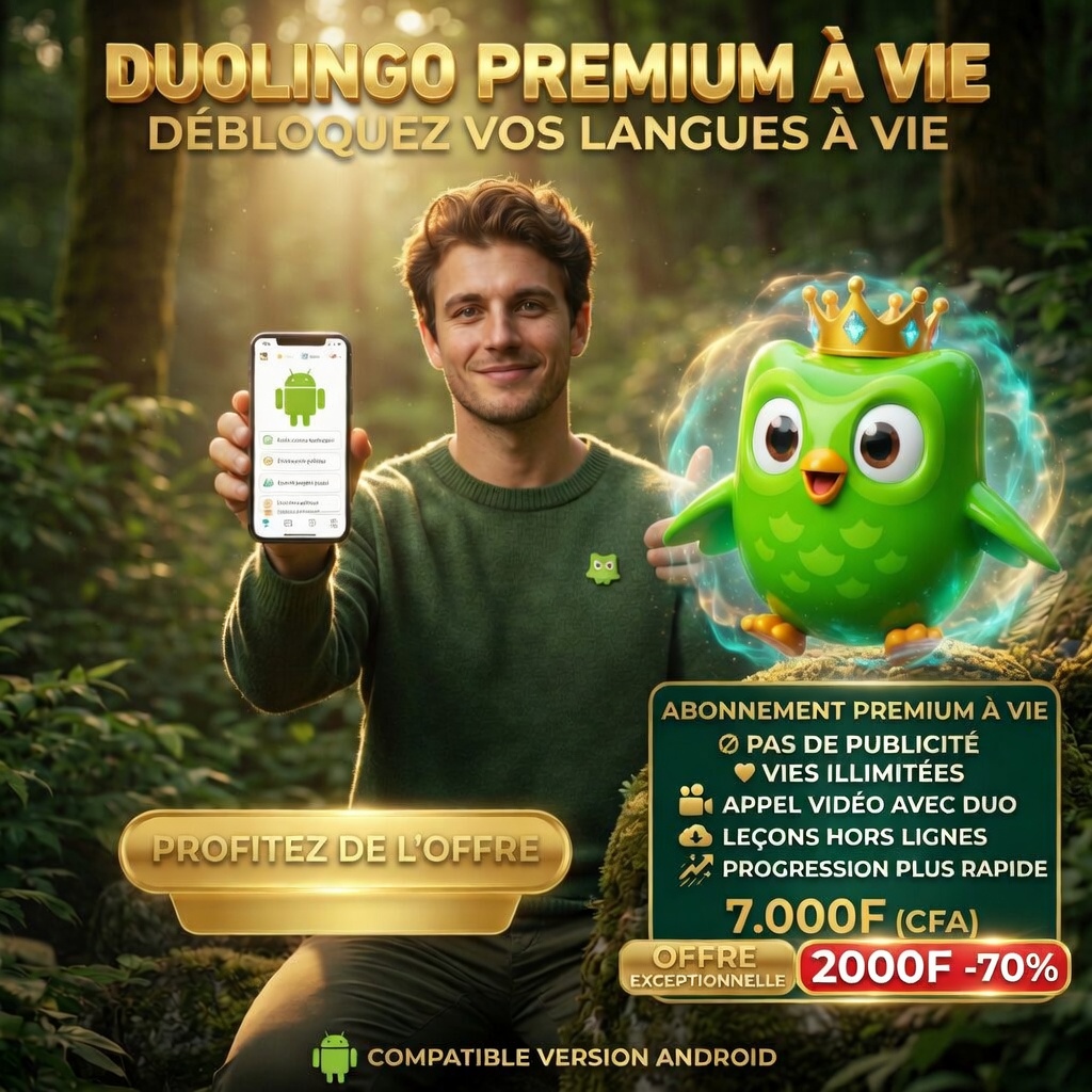 Duolingo Premium ( Illimité à vie)